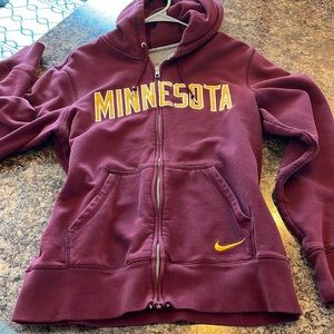 Nike Minnesota Gophers Zip Up Hoodie Long Sleeve